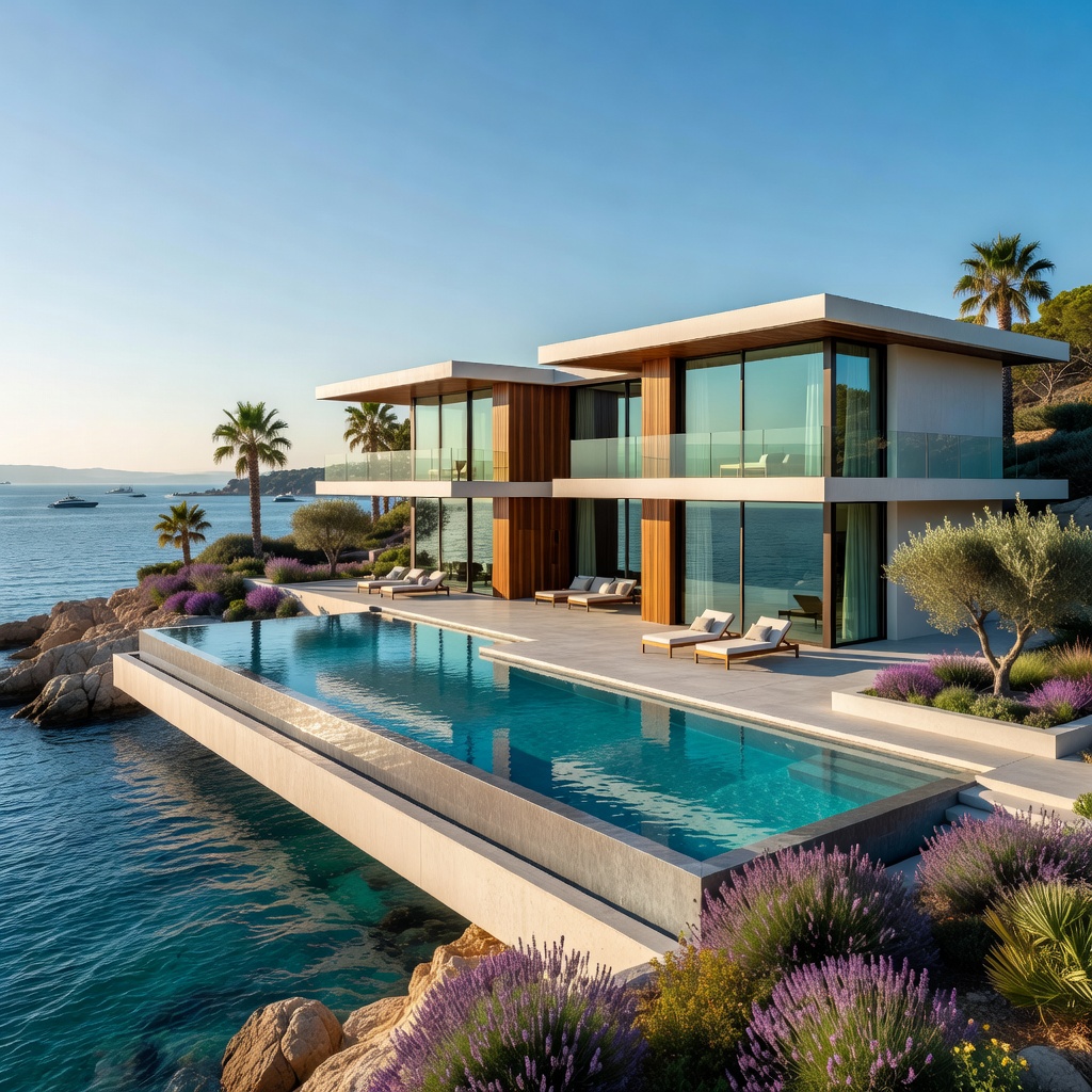 Ultra luxury Modern Villa Architecture with Helipad in St Tropez